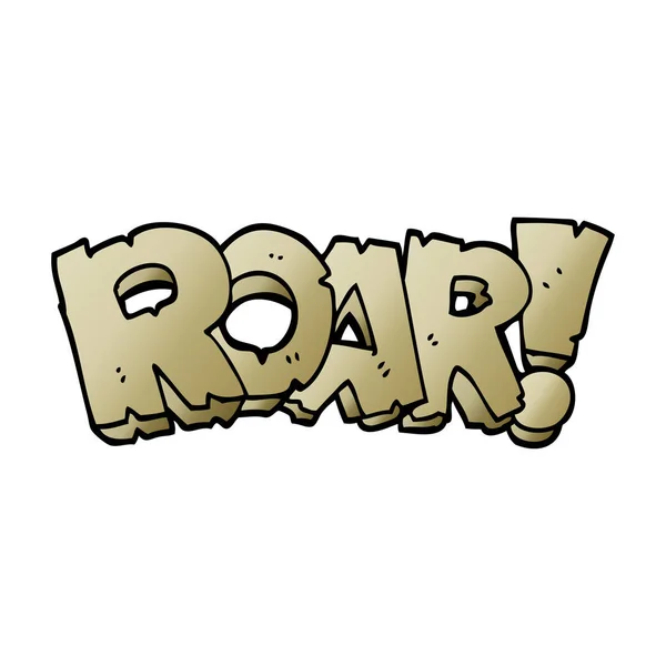 Cartoon Doodle Roar Text — Stock Vector
