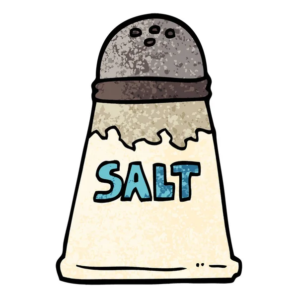 Grunge Textured Illustration Cartoon Salt Shaker — стоковый вектор