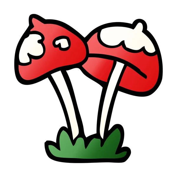 Cartoon Doodle Mushroom Vector Illustration — Stock Vector