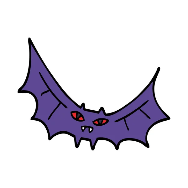 Dibujos Animados Doodle Bat Vector Ilustración — Vector de stock