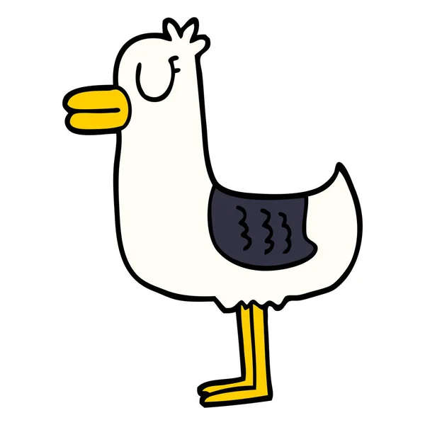 Cartoon Doodle Sea Gull — Stockvector