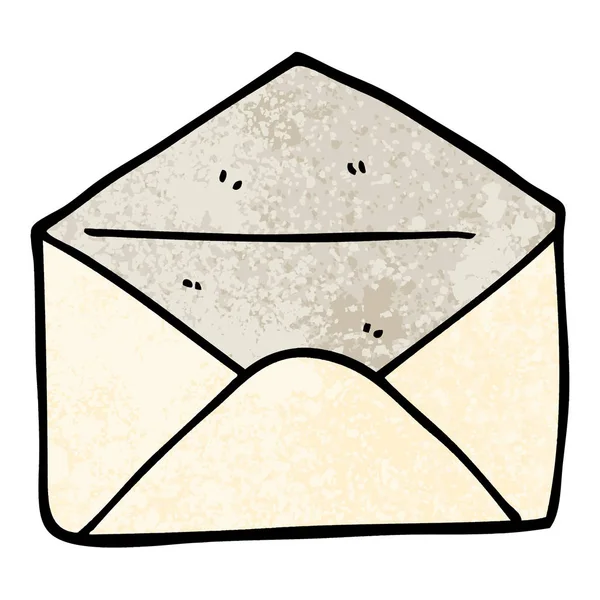 Grunge Texturizado Ilustração Desenho Animado Envelope — Vetor de Stock