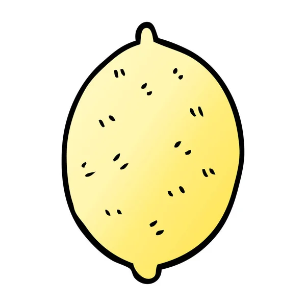 Cartone Animato Doodle Limone Frutta — Vettoriale Stock