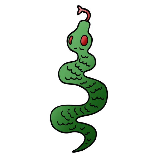 Cartoon Doodle Green Snake — Stock Vector