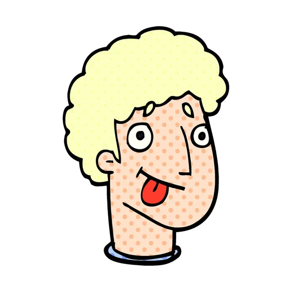 Cartoon Doodle Male Face — Stock Vector