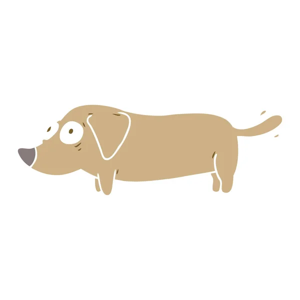 Egale Kleur Stijl Cartoon Hond — Stockvector