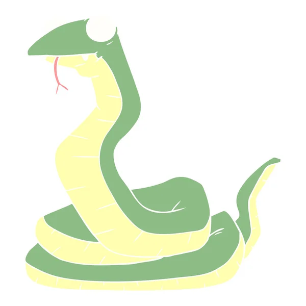 Colore Piatto Stile Cartone Animato Serpente — Vettoriale Stock