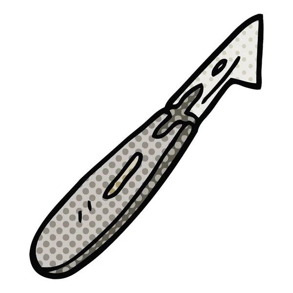 Serietidning Stil Tecknad Hantverk Kniv — Stock vektor