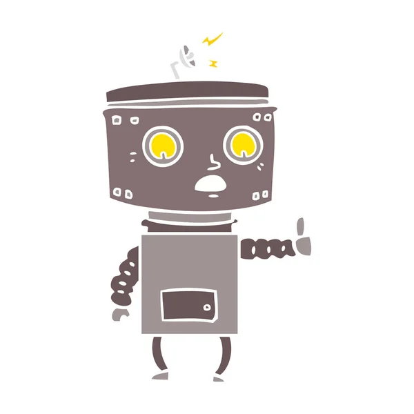 Robot Dibujos Animados Estilo Color Plano — Vector de stock