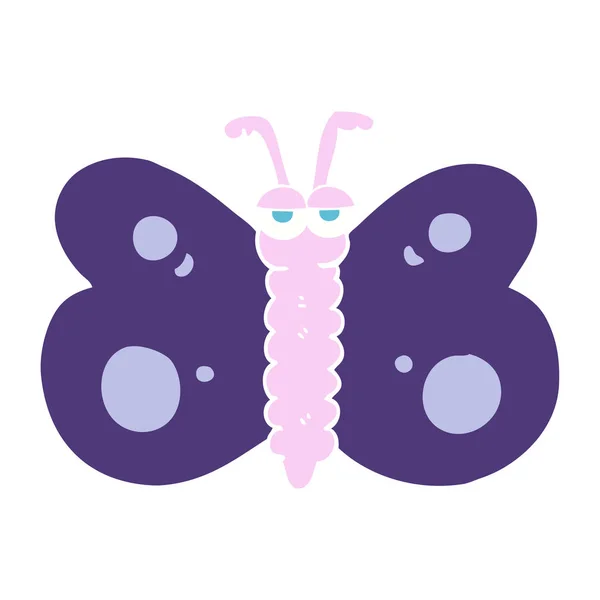 蝶のフラット カラー イラスト — ストックベクタ