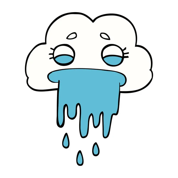 Cartoon Doodle Rain Cloud — Stock Vector