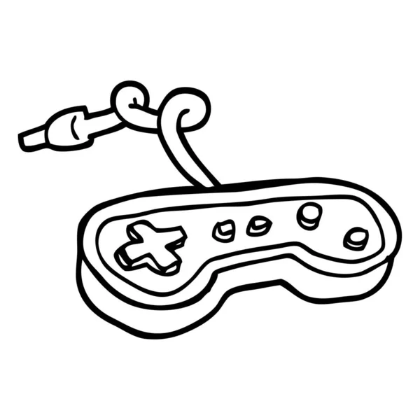 Black White Cartoon Games Controller — Stock Vector