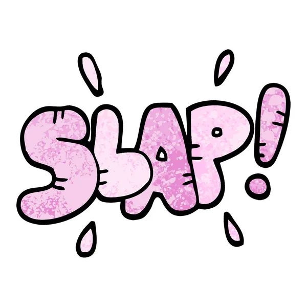 Grunge Textured Illustration Cartoon Slap Symbol — Stock Vector
