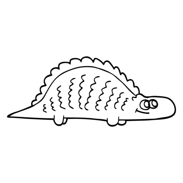 Γραμμικό Σχέδιο Καρτούν Προϊστορικά Δεινόσαυρος — Διανυσματικό Αρχείο