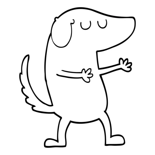 黒と白の漫画幸せな犬 — ストックベクタ