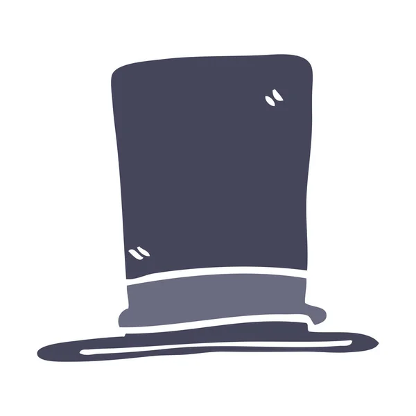 Επίπεδη Χρώμα Εικονογράφηση Σκίτσο Επάνω Hat — Διανυσματικό Αρχείο