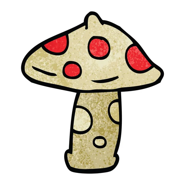 Fumetto Doodle Toadstool Icona Piatta Vettore Illustrazione — Vettoriale Stock