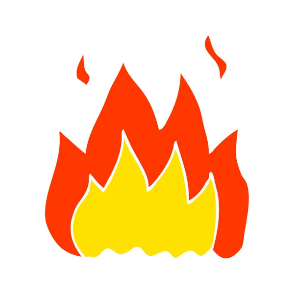 Kreslený Doodle Oheň Hoří — Stockový vektor
