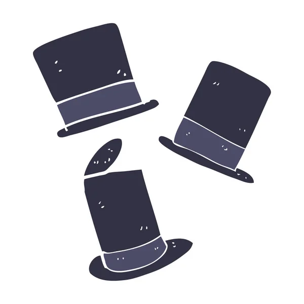 Illustration Couleur Plate Des Chapeaux Supérieurs — Image vectorielle
