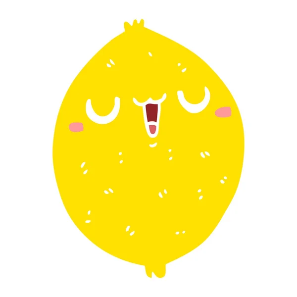 Płaski Kolor Stylu Cartoon Szczęśliwy Cytryny — Wektor stockowy