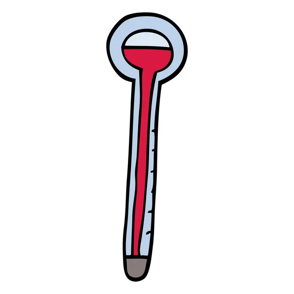 Zeichentrickfilm Doodle Thermometer Vektor Illustration — Stockvektor