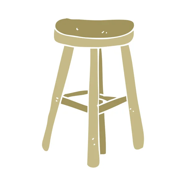 Flat Color Illustration Stool — Stock Vector