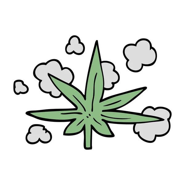 Cartoon Doodle Marijuana Blad — Stock vektor