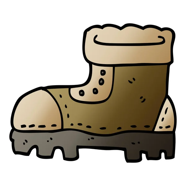 Bota Trabajo Dibujos Animados Garabato — Vector de stock