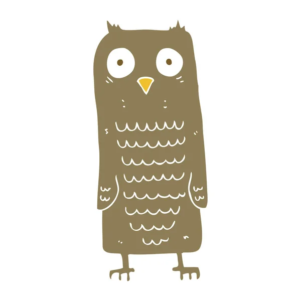 Flat Color Illustration Owl — Stock Vector