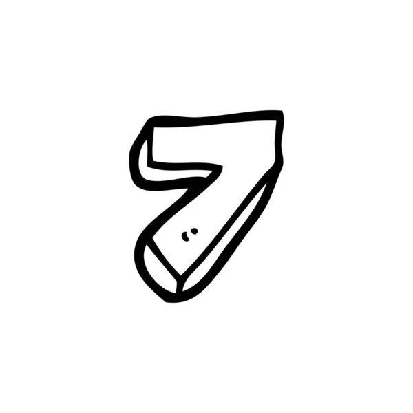 Γραμμικό Σχέδιο Καρτούν Αριθμός Επτά — Διανυσματικό Αρχείο