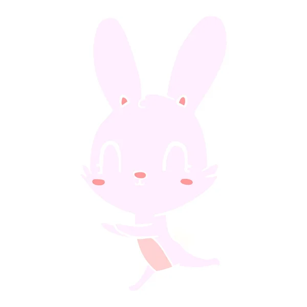 Mignon Plat Couleur Style Dessin Animé Lapin — Image vectorielle