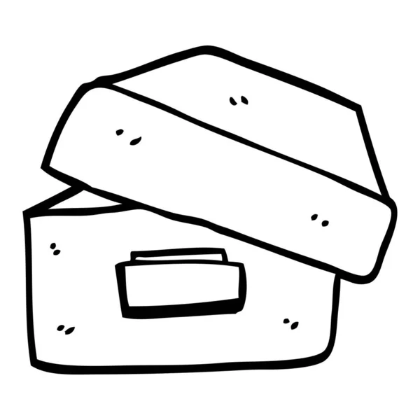 Cartone Animato Bianco Nero Vecchia Scatola Archiviazione — Vettoriale Stock