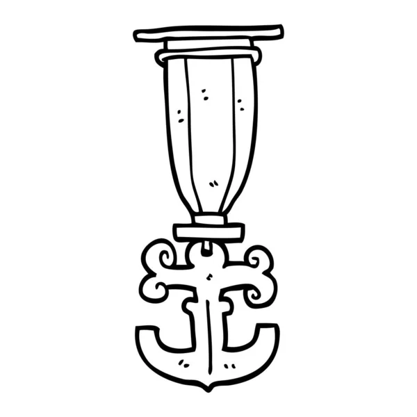 Матросская Медаль Рисованию Линий — стоковый вектор