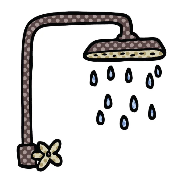 Képregény Stílus Karikatúra Zuhanyfejjel — Stock Vector