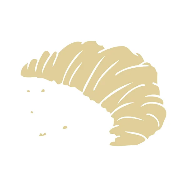 Croissant Dessin Animé Style Plat Couleur — Image vectorielle