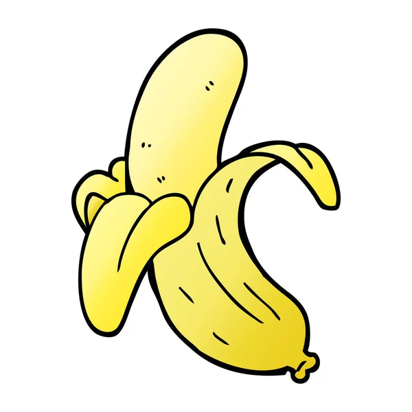 Vector Gradiente Ilustración Dibujos Animados Plátano — Vector de stock