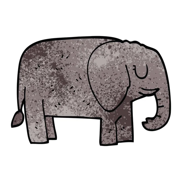 象がまだ立っている落書き漫画します — ストックベクタ