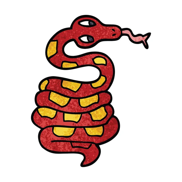 Dibujos Animados Doodle Serpiente Vector Ilustración — Archivo Imágenes Vectoriales