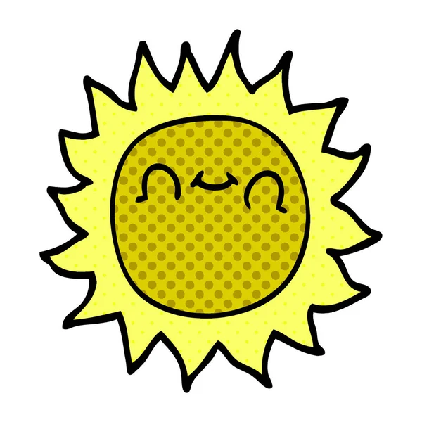 Cartoon Doodle Happy Sunshine — Stock vektor