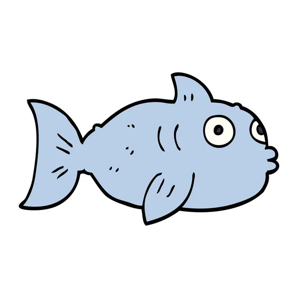 Dibujos Animados Doodle Fish Vector Ilustración — Archivo Imágenes Vectoriales