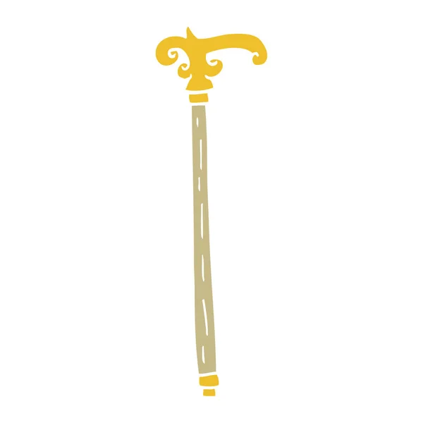 Cartoon Doodle Fancy Walking Stick — Stock Vector