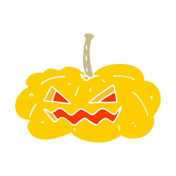 Illustration Couleur Plate Citrouille Halloween — Image vectorielle