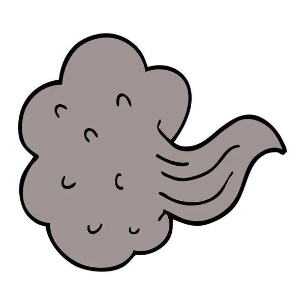 Desenho Animado Doodle Whooshing Nuvem —  Vetores de Stock