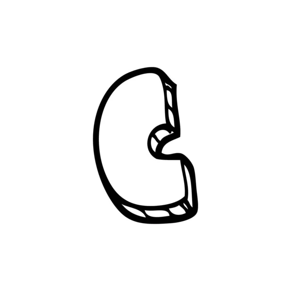 Línea Dibujo Carta Dibujos Animados — Vector de stock