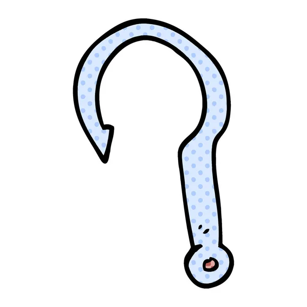 Cartoon Doodle Fish Hook — Stock Vector