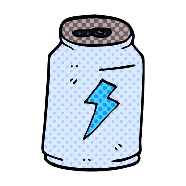 Doodle Cartoon Lata Bebida Energética —  Vetores de Stock