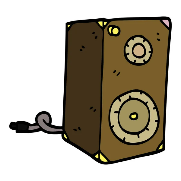 Cartoon Doodle Retro Speaker — Stock Vector