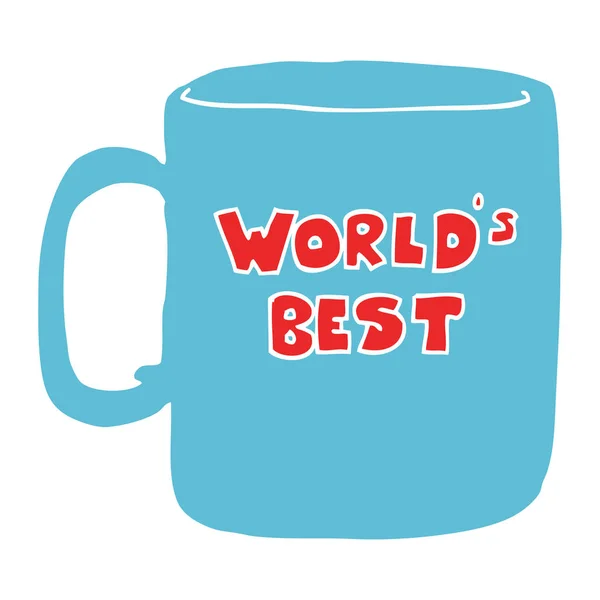 Worlds Best Mug Isolated White Background — Stock Vector