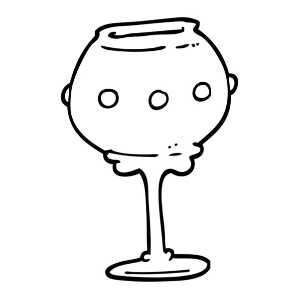 Zwart Wit Cartoon Metalen Goblet — Stockvector