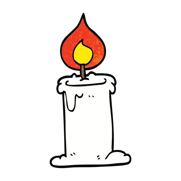 Cartoon Doodle Candle Burning — Stock Vector